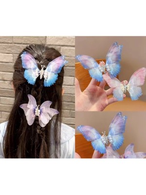 Bandeau Bf-1  2024 Magnifique  papillon clips cheveux, multi-couleur Bandeau Bf-1  2024 Magnifique  papillon clips cheveux, multi-couleur