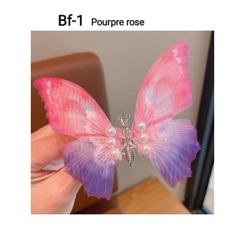Bandeau Bf-1  2024 Magnifique  papillon clips cheveux, multi-couleur