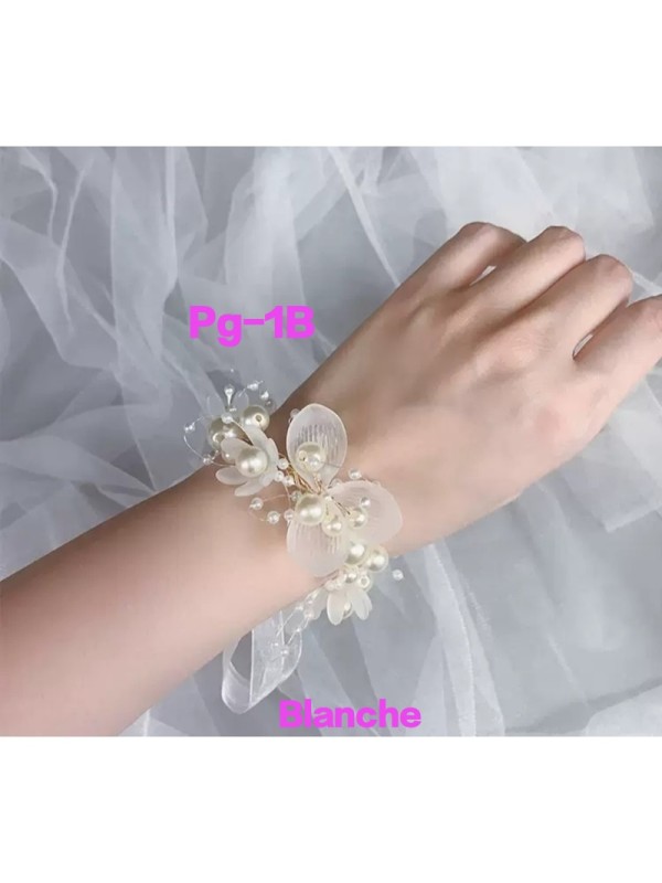 Wrist Flower  Pg-1   Very Beautiful Wrist Flowers with Pearls,. Wedding ,Costumes And Decoration Wrist Flowers For Children And Women 