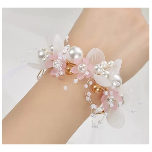 Wrist Flower  Pg-1   Very Beautiful Wrist Flowers with Pearls,. Wedding ,Costumes And Decoration Wrist Flowers For Children And Women 