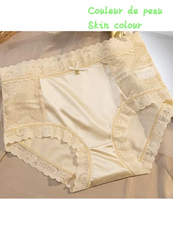 Women Underwears FC-5   Comfort and Soft Ice Silk Panties, Breathable and Antibacterial Middle Waist Underwears For Women