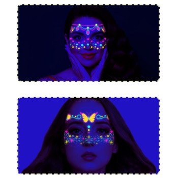 Autocollants Tatouages BJ-5   Très Cool Fluorescences Tatouage Autocollants . Maquillage Bals , Féte De La Muisque Et Clubs Autocollants Pour Adultes