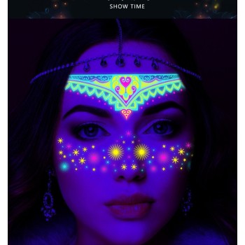 Autocollants Tatouages BJ-5   Très Cool Fluorescences Tatouage Autocollants . Maquillage Bals , Féte De La Muisque Et Clubs Autocollants Pour Adultes