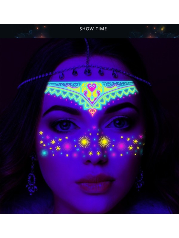 Tattoo Stickers BJ-5   So Cool Fluorescent Tattoo Stickers. Makeup Parties, Music Festivals And Clubs Stickers For Adults