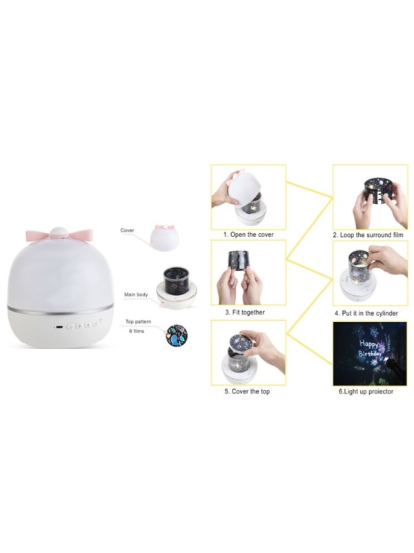 Veilleuse De Nuit BN-101  Bluetooth Et Motifs Films Projecteur Veilleuse de Nuit , La fête ,Chambre bébé Et Dormir Veilleuse de Nuit Pour Enfants Et Adultes