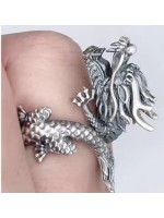 Bague BH-8  Vintage nouveau bague Rétro et imitation anti-argent La formule unique mode Dragon bague pour Femmes et hommes