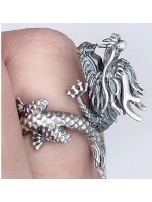 Bague BH-8  Vintage nouveau bague Rétro et imitation anti-argent La formule unique mode Dragon bague pour Femmes et hommes Bague BH-8  Vintage nouveau bague Rétro et imitation anti-argent La formule unique mode Dragon bague pour Femmes et hommes