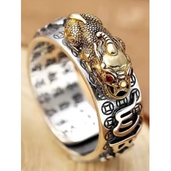 Bague PiXiu BH-3  Feng Shui PiXiu Bague, Vintage imitation anti-argent style gothique chinois bague pour hommes