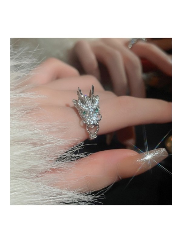 Bague BK-9  Manigfique Dragon Aux Zircons Bague , Tradition Unique Mode Chinos Style Bague Pour Femmes