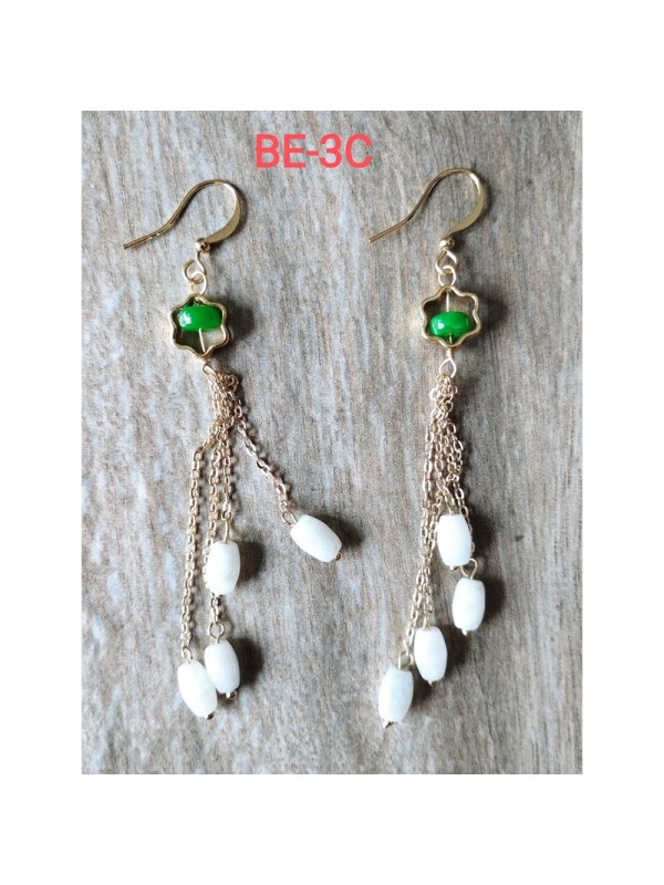 Earrings BE-3  Magnificent unique jade earrings without Allergy, color and traditional Chinese fashion style for women