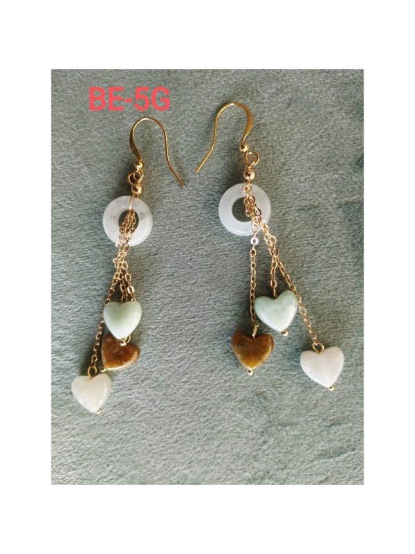 Earrings BE-5  Magnificent unique jade earrings without Allergy, color and traditional Chinese fashion style for women