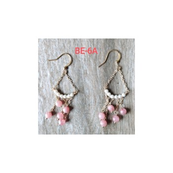 Boucle d'oreille BE-6  Magnifique unique jade et crystal boucle d'oreille Sans Allergie, couleur tradition mode chinois style boucle d'oreille pour femmes