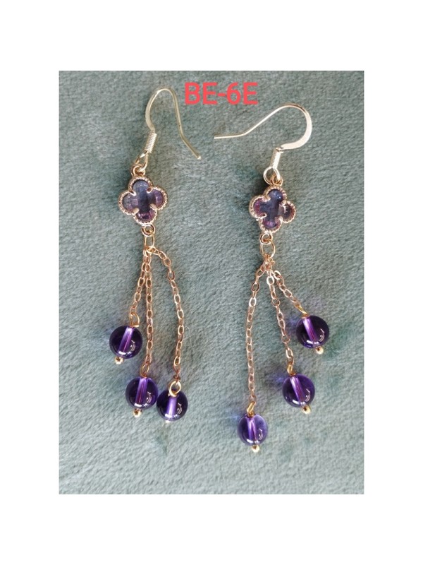 Earrings BE-6  Magnificent unique jade and crystal earrings without Allergy, color and traditional Chinese fashion style for women