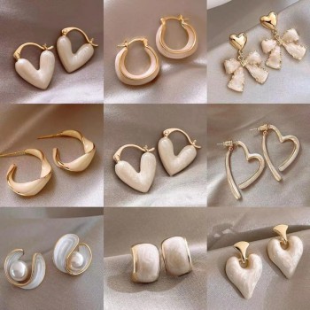 Boucle d'oreille BE-10   Manigfique Compassoin Géométrie Avec Argent Aiguille Boucle D'oreille Pour Femmes