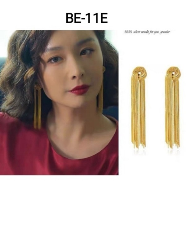 Boucle d\'oreille BE-11E   Manigfique Vintage Avec Argent Aiguille Très Grand et Longue Boucle D\'oreille Pour Femmes