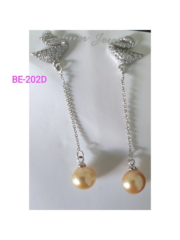 Earrings BE-202A  Gorgeous Pearl Earrings Without Allergy, Traditional Unique Chinese Fashion Style Earrings For Women