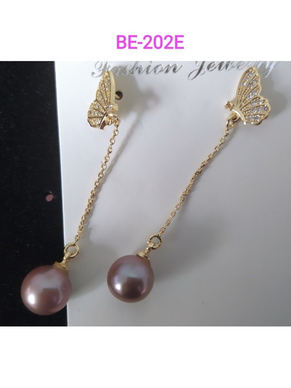 Earrings BE-202A  Gorgeous Pearl Earrings Without Allergy, Traditional Unique Chinese Fashion Style Earrings For Women