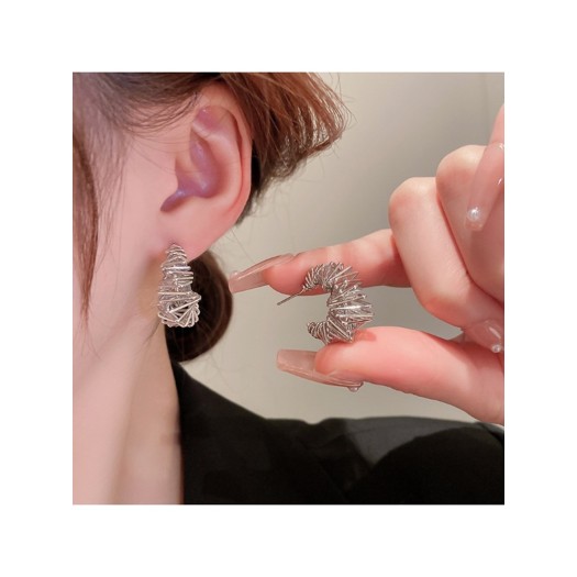 Boucle d'oreille BE-20 Manigfique Argent Clou Boucle d'oreille aux Géométrie,  Bienséant à Ton Caractère Pour Femmes 