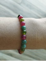 Bracelet BJ-5  Naturel tourmaline pierres multi-couleur bonne fortune bracelet pour femme