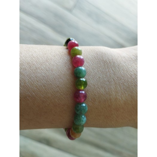 Bracelet BJ-5  Naturel tourmaline pierres multi-couleur bonne fortune bracelet pour femme