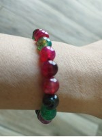 Bracelet BJ-303  Nature tourmaline stones multi-coloured lucky bracelet for women