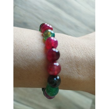 Bracelet BJ-303  Naturel tourmaline pierres multi-couleur bonne fortune bracelet pour femme