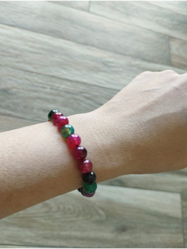 Bracelet BJ-303  Naturel tourmaline pierres multi-couleur bonne fortune bracelet pour femme