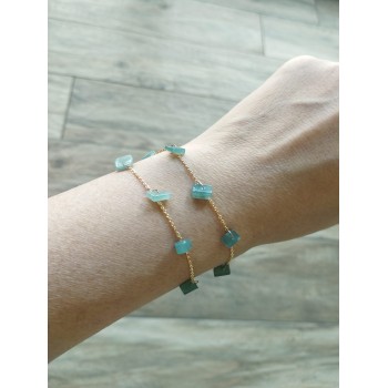 Bracelet BJ-11  Naturel jaspe pierres bonne fortune jaspe vert-délicat bracelet pour femme