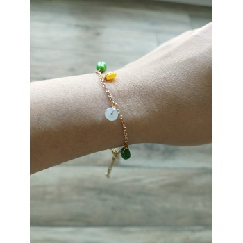 Bracelet BJ-12  Naturel jaspe pierres multi-couleur bonne fortune bonheur jaspe délicat bracelet pour femme