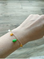 Bracelet BJ-12  Naturel jaspe pierres multi-couleur bonne fortune bonheur jaspe délicat bracelet pour femme