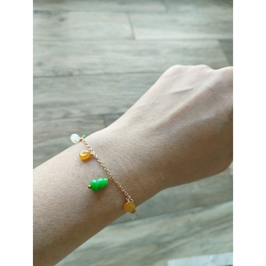 Bracelet BJ-12  Naturel jaspe pierres multi-couleur bonne fortune bonheur jaspe délicat bracelet pour femme