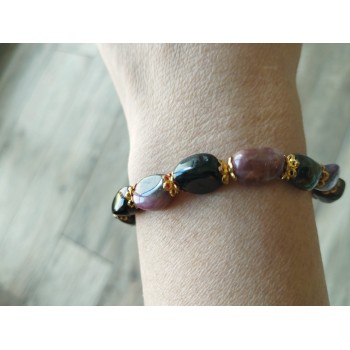 Bracelet BJ-9  Naturel tourmaline pierres multi-couleur bonheur bracelet pour femme
