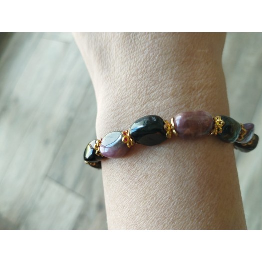 Bracelet BJ-9  Natural Tourmaline stones multi-colored happy bracelet for Women