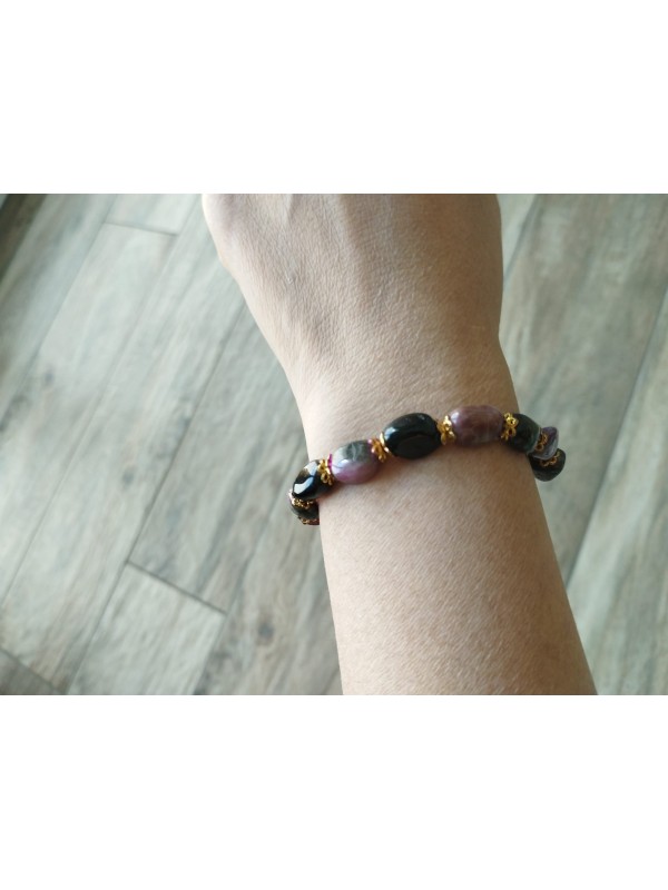 Bracelet BJ-9  Natural Tourmaline stones multi-colored happy bracelet for Women