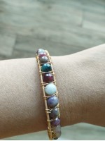 Bracelet  BJ-8  Natural Tourmaline stones  Multi-Colored delicate lucky bracelet for Women