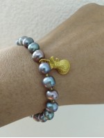 Bracelet BP-9   Culture Pearl Noble, happiness ,wealth and lucky grey bracelet for woman