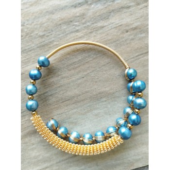 Bracelet BP-11  Culture Perle d'élevage perle bleue Noble et bonne fortune bracelet pour femme 