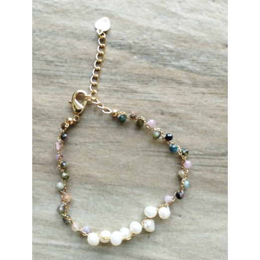 Bracelet BP-606  Culture Perle d'élevage perles et jaspes multi-couleur Noble bonne fortune bracelet pour femme et enfents