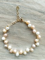 Bracelet BP-4  Culture Pearl white pearls Noble lucky white bracelet for woman 