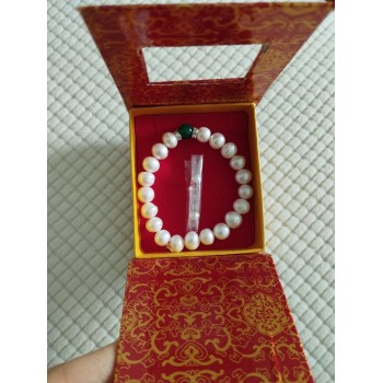 Bracelet BP-1  Culture Perle  d'élevage perle blanc noble. bonne fortune bracelet pour femme et homme
