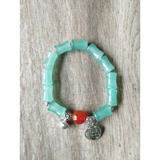 Bracelet BZ-1  Nouveau bracelet style chinois Noeud de bambou vert bonheur chinois bracelet pour femmes et enfants 