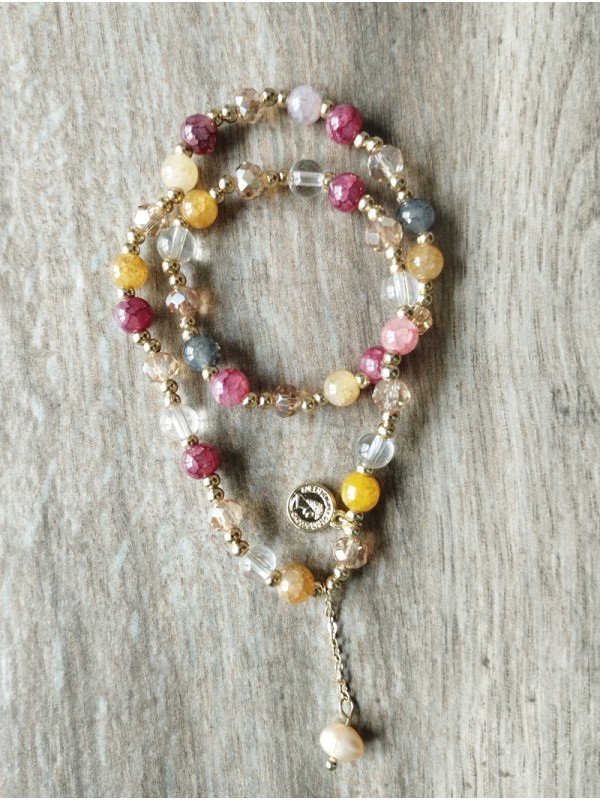 Bangle BZ-1 New Chinese Style bracelet multi-colored chalcedony Happiness chinese Bracelet for Women and Children