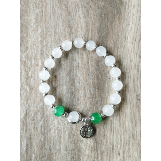 Bracelet BZ-3  Nouveau bracelet style chinois perle  blanche bonheur chinois bracelet pour femmes et enfants 