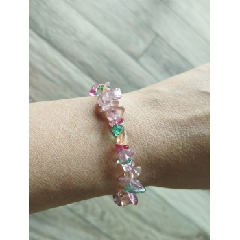 Bracelet BJ-15  Naturel crystal pierres multi-couleur crystal arc-en-ciel bracelet pour femme et jeunesses
