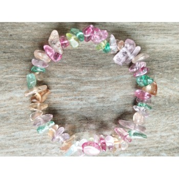 Bracelet BJ-15  Naturel crystal pierres multi-couleur crystal arc-en-ciel bracelet pour femme et jeunesses