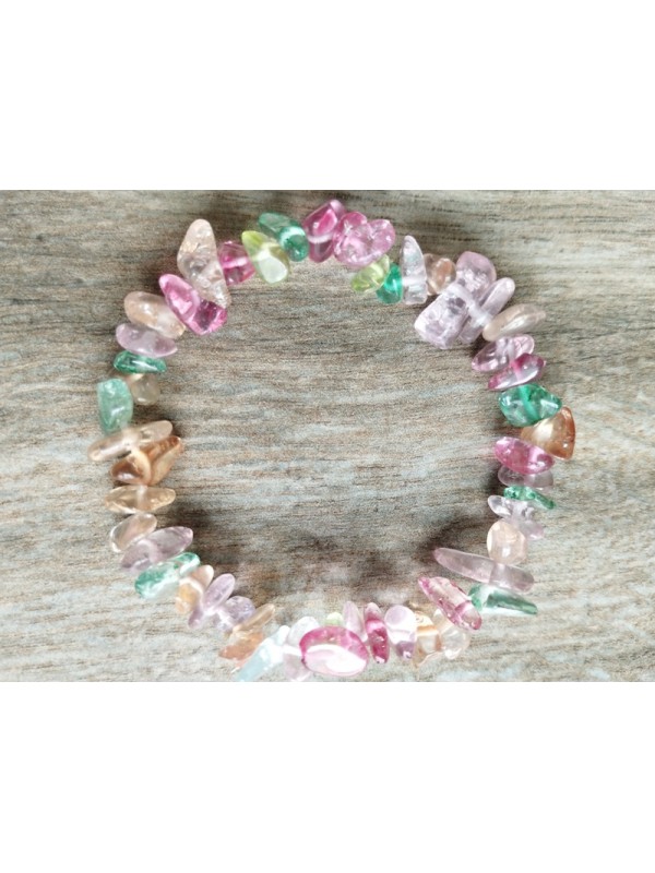 Bangle BJ-15 Natural Crystal Stones Multi-colored Crystal Rainbow Bracelet for Women and Teenagers