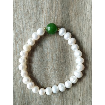 Bracelet BP-13  Culture Perle d'élevage bracelet blanc Noble bonne chance bracelet pour femmes et hommes