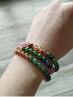 Bracelet Jade-16  Naturel Jade multi-couleur bracelet bonne fortune ,bonheur et bonne chance magnifique bracelet pour femmes 