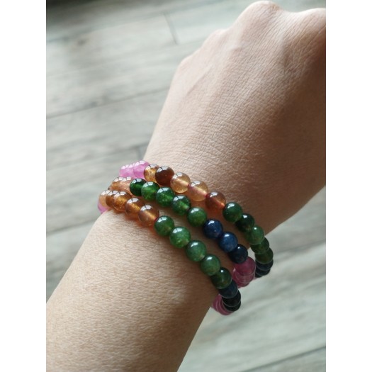 Armband Jade-16  Natur Jade Multi-Colored Armband Glück, Reichtum und Glück Schönes Armband für Frauen