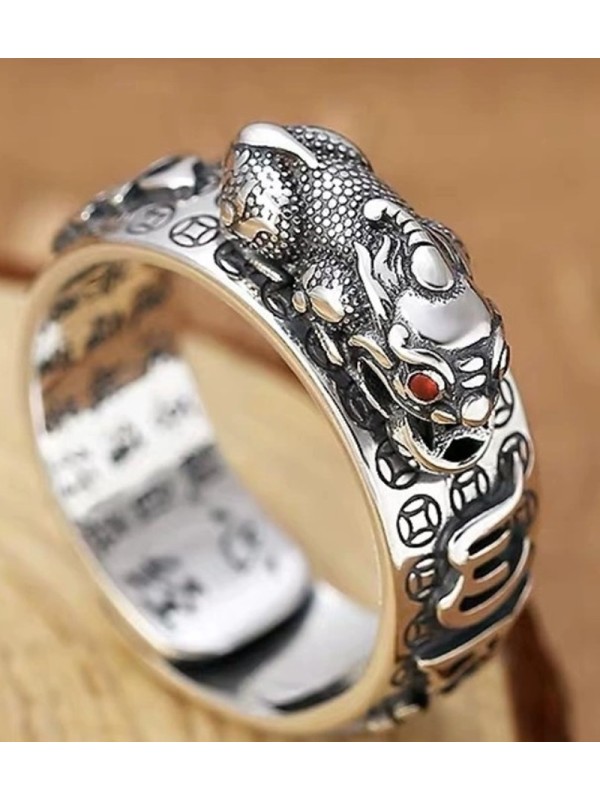 Ring PiXiu  BH-2  Feng Shui PiXiu Ring , Vintage Ring imitation Anti-silver look-gothic Chinese ring for men